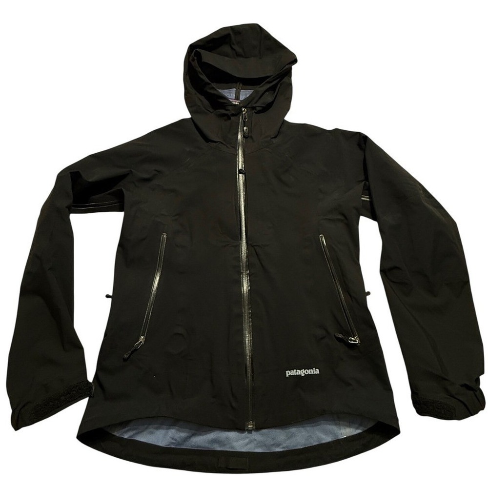 Patagonia 83241F6 Womens Black H2No Waterproof Hooded Rain Shell Jacket Small